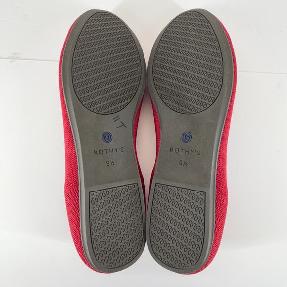 Rothy's The Flats Round Toe Scarlet Red Knit Ballet Size W9.5 Casual Preppy - Picture 4 of 9